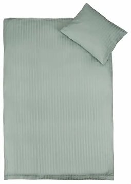 Junior sengetøj i 100% bomuldssatin - 100x140 cm - Støvet grønt ensfarvet sengesæt - Borg Living sengelinned