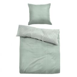 Ternet sengetøj - Stribet Sengelinned i 100% bomuld - Grøn - Vendbart design - Tom Tailor