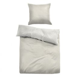 Ternet sengetøj - Stribet Sengelinned i 100% bomuld - Beige - Vendbart design - Tom Tailor
