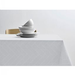Damaskdug - 100% damaskvævet bomuld - Tiles Södahl - Hvid
