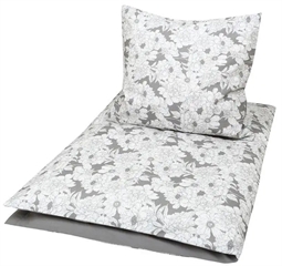 Baby sengetøj 70x100 cm - Blooming grey - 100% økologisk bomulds sengetøj - Müsli