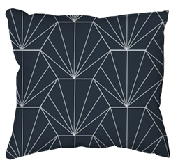 Pudebetræk 50x70 cm Hexagon mørk blå