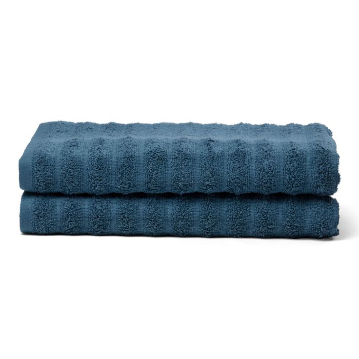 Badehåndklæder 2 stk. i 100% kæmmet bomuld - Bløde blå håndklæder 70x140 cm fra Borg Living