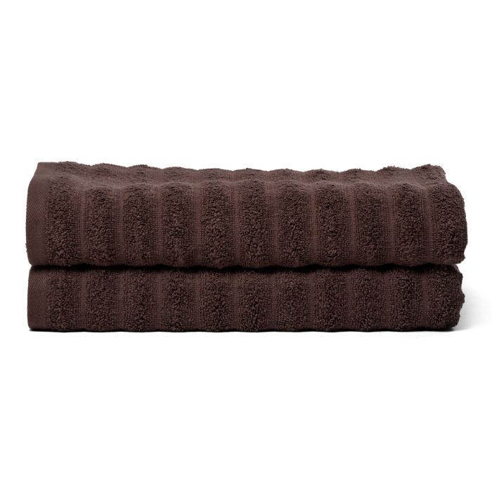 Badehåndklæder 2 stk. i 100% kæmmet bomuld - Bløde brune håndklæder 70x140 cm fra Borg Living