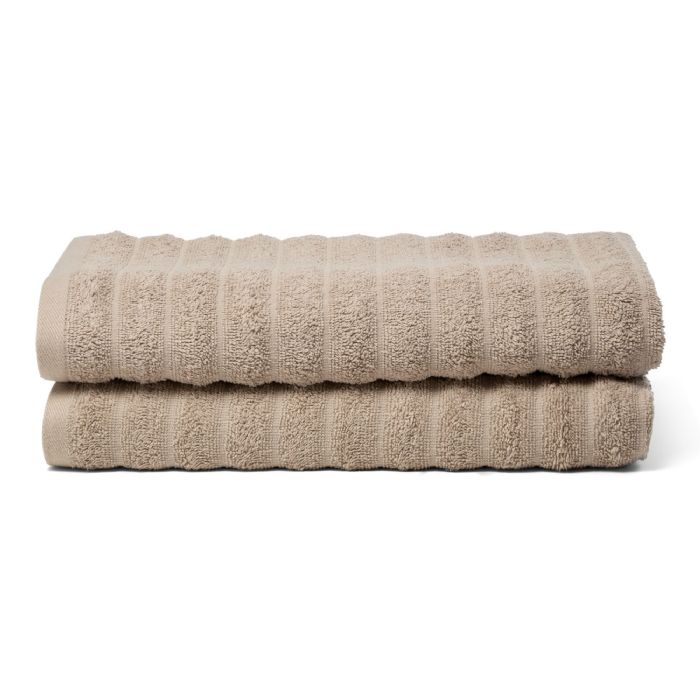 Badehåndklæder 2 stk. i 100% kæmmet bomuld - Bløde sand farvet håndklæder 70x140 cm fra Borg Living