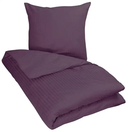 Dobbeltdyne sengetøj 200x220 cm - Lilla stribet sengetøj - 100% Bomuldssatin - Borg Living sengesæt