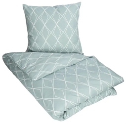 Sengetøj 240x220 cm - Lines petrol - King size sengetøj - 100% Bomuld - Borg Living dobbelt dynebetræk