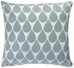 Pudebetræk 50x70 cm - Dråber - petrol og sort - 100% Bomuldssatin 