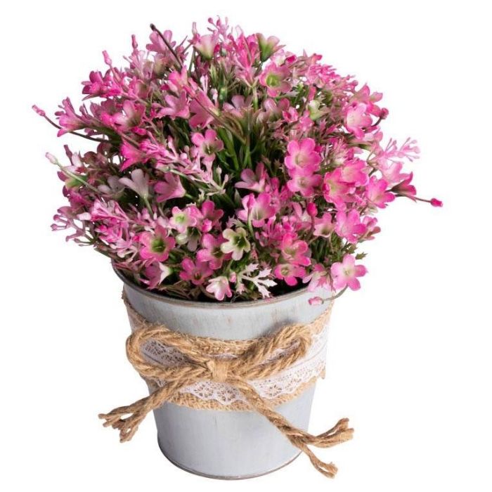Kunstig Campanula Blomst - Højde 21 cm - Flotte pink blomster - Kunstig potteplante