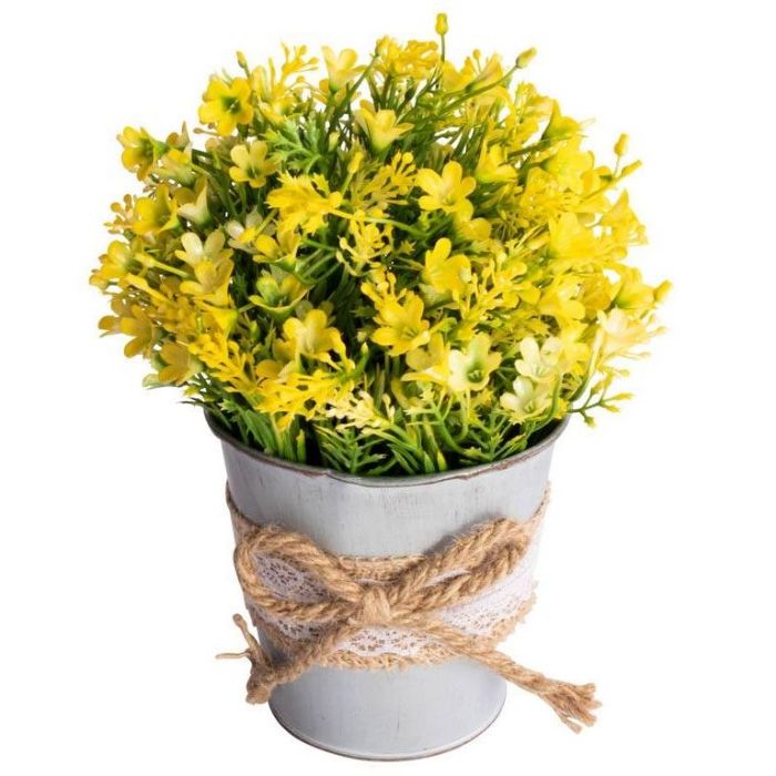 Kunstig Campanula Blomst - Højde 21 cm - Flotte gule blomster - Kunstig potteplante