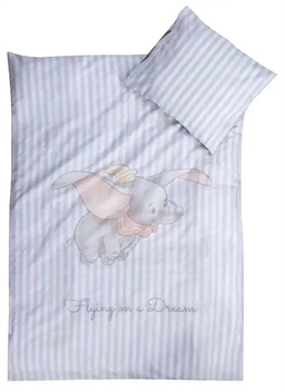 Dumbo - Junior sengetøj 100x140 cm - Sengesæt med Dumbo - 2 i 1 design - 100% bomuld