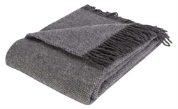 Uldplaid - Blødt uldtæppe - Høie plaid - Mascot grå - 130x170 cm - Høie