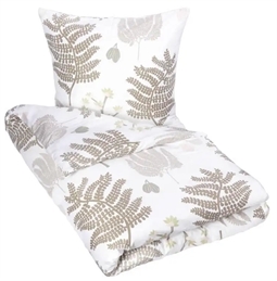 Dobbelt sengetøj 200x200 cm - Oriental Olive - Hvid - 100% Bomuldssatin - Susanne Schjerning 