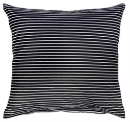 Pudebetræk 50x70 cm - Narrow lines black - sort - 2 i 1 design - 100% Bomuldssatin 