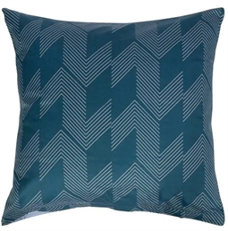 Pudebetræk 60x63 cm - Sharp Lines Petrol - lyseblå - 100% Bomuldssatin 
