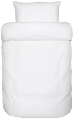 Hvidt sengetøj - 150x210 cm - Helsinki White - Sengelinned i 100% bomuldssatin - Høie sengetøj