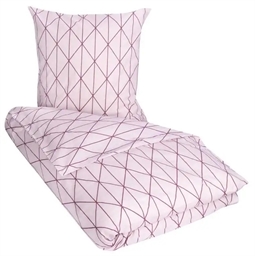 Lyserødt sengetøj - 140x220 cm - Graphic Rosa sengesæt - 100% Bomuld - Borg Living sengelinned 