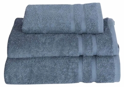 Badehåndklæde - 70x140 cm - Støvet blå - 100% Bomuld - Frottehåndklæde fra Borg Living