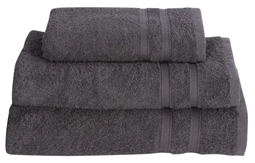 Badelagen - 100x150 cm - Antracit - 100% Bomuld - Stort håndklæde fra Borg Living