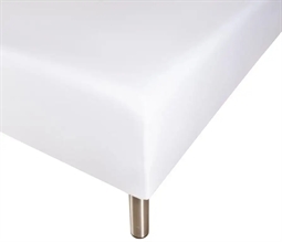 Boxlagen 120x200 cm - Hvid - 100% Bomuldssatin - Faconlagen til madras