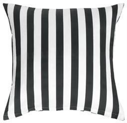 Pudebetræk 50x70 cm - Nordic Stripe Antrasit grå og Hvid - 100% Bomuldssatin 