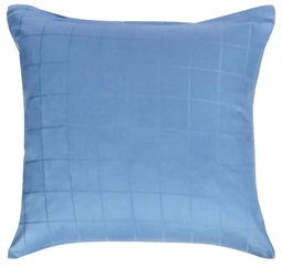 Pudebetræk 50x70 cm - Check Blue - Blå - Jacquardvævet - 100% Bomuldssatin 