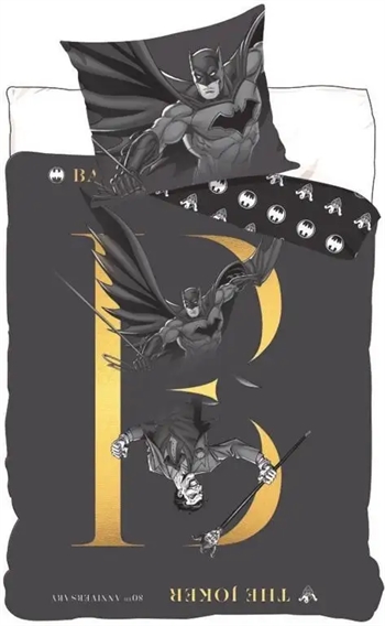  Batman sengetøj - 140x200 cm - Batman 2 i 1 design - Sengesæt i 100% bomuld