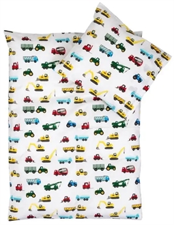 Baby sengetøj 70x100 cm - Arbejdsbiler - 100% Økologisk bomuld