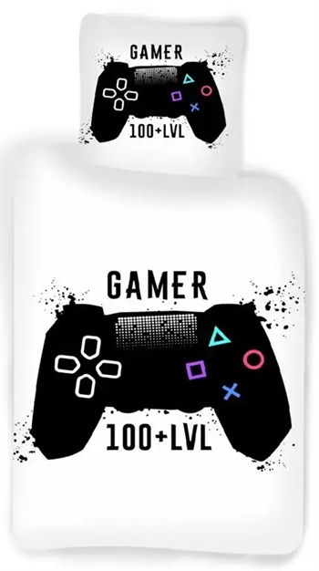 Gamer sengetøj - 150x210 cm - Gamer 100 + LVL - 100% bomulds sengesæt