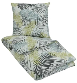 Dobbelt sengetøj 200x200 cm - Leaves Multi - Grøn - 100% Bomuld
