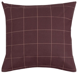  Pudebetræk 60x63 cm - Check - Bordeaux - 100% Bomuld