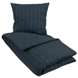 Kingsize sengetøj  240x220 cm - Geometric Blue - Blå - 100% Bomuld