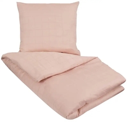 Dobbelt sengetøj 200x200 cm - Check Rose - lyserød - Jacquardvævet - 100% bomuldssatin 