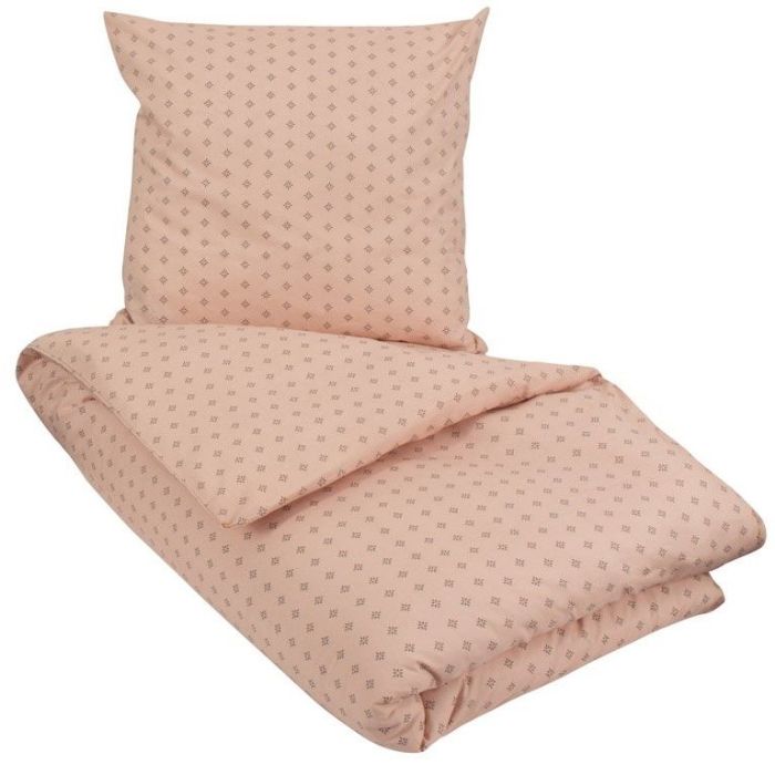 Sengetøj dobbeltdyne 200x220 cm - Iben peach - Sengesæt i 100% økologisk bomuld - Soft & Pure dobbelt dynebetræk