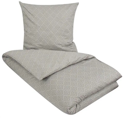 Økologisk sengetøj - 140x220 cm - Square Sand - Sengelinned i 100% Økologisk Bomuldssatin - By Night sengesæt
