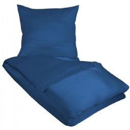 Ensfarvet sengetøj - Blåt sengesæt - 100% silke - Butterfly Silk sengelinned