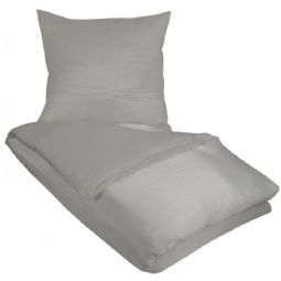 Ensfarvet sengetøj - Gråt sengesæt - 100% silke - Butterfly Silk sengelinned