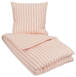 Kingsize sengetøj 240x220 cm - Stripes Rose - Lyserød - 100% Bomuld