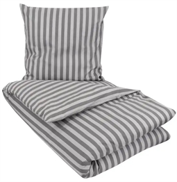 Kingsize sengetøj 240x220cm - Stripes Grey - Grå - 100% Bomuld