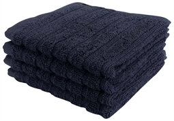 Vaskeklud - 30x30 cm - 4-pak - Mørkeblå - 100% Bomuld - Vaskeklude fra By Borg