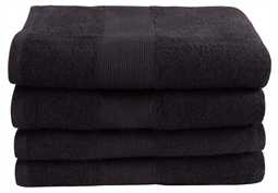 Badelagen - 100x150 cm - Sort - 100% Bomuld - Stort håndklæde fra By Borg