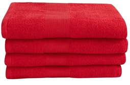 Badehåndklæde - 70x140 cm - Rød - 100% Bomuld - Frottehåndklæde fra By Borg