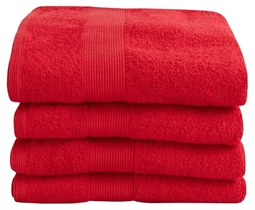 Gæstehåndklæde - 40x60 cm - Rød - 100% Bomuld - Frottehåndklæde fra By Borg