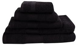 Håndklædepakke Valmue - 6 stk. - Sort - 100% Bomuld - Frotte håndklæde fra By Borg