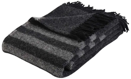 Uldplaid - 100% Ny norsk uld - Retro sort - 130x200 cm - Arctic