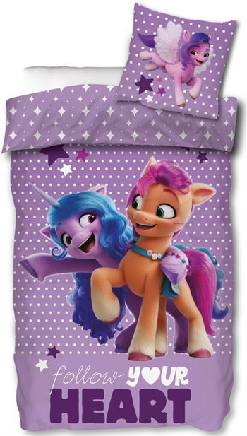 My little pony sengetøj - 150x210 cm - Follow your heart - 2 i 1 design - Sengesæt i 100% bomuld