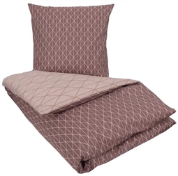 Sengetøj 240x220 - Kingsize sengetøj - Harlequin peach - 2 i 1 design - Sengelinned i 100% Bomuld