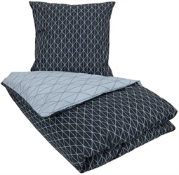 Sengetøj 240x220 - Kingsize sengetøj - Harlequin blue - 2 i 1 design - Sengelinned i 100% Bomuld