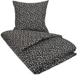 Sengetøj 240x220 - King size - Leopard plettet dobbelt dynebetræk - 100% Bomuld - Borg Living sengesæt