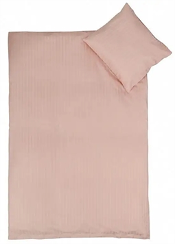 Baby sengetøj 70x100 cm - Lyserødt med smalle striber - 100% bomuldssatin sengetøj